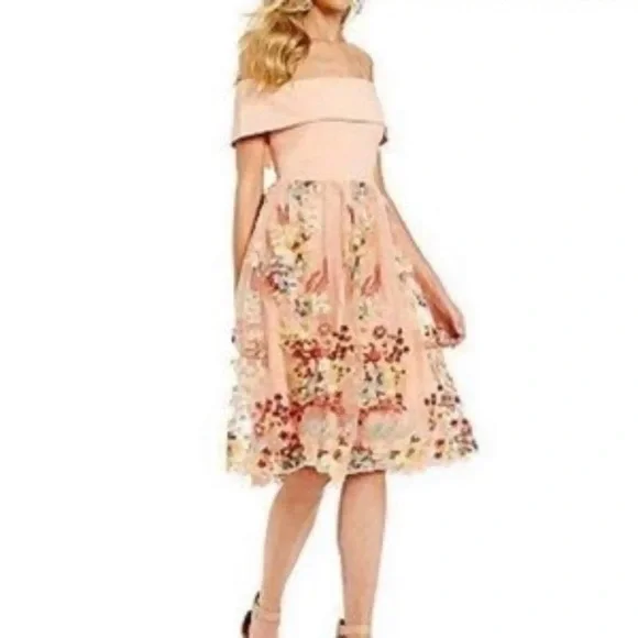 Gianni Bini Laura Floral off the shoulder Dress A25004 - Picture 1 of 14